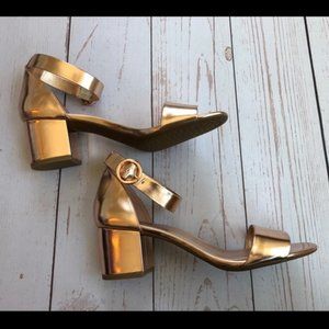 Rose Gold Michael Kors Block Heels - Size 9